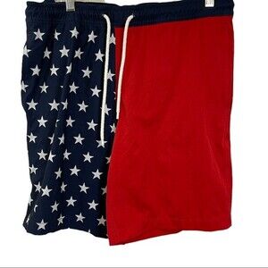 🥑5/$25 Gap SwimTrunks red white blue stars flag size M